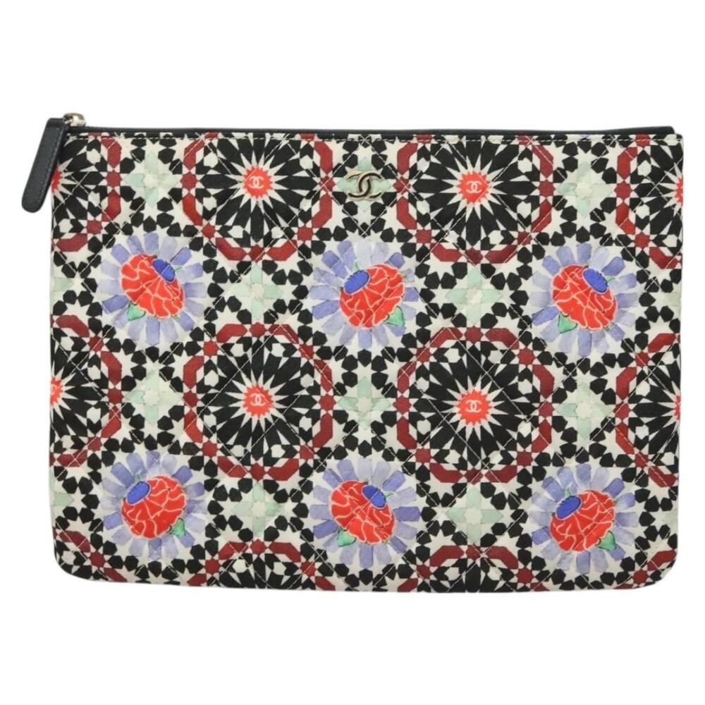 Chanel Matelasse Nylon CC Logo Pouch Multicolor